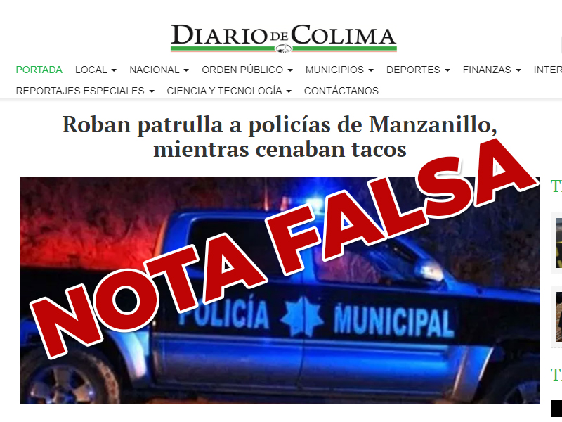 Diario de Colima vuelve a dar información falsa en una de sus notas