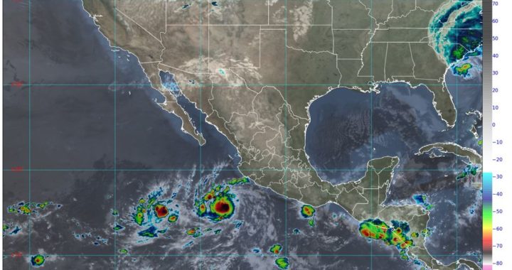 Pronóstico de lluvias puntuales muy fuertes hoy viernes en Colima y estados del Pacífico