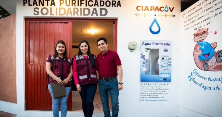 Indira Vizcaíno y CIAPACOV entregan rehabilitación de Planta Purificadora de Solidaridad en La Villa