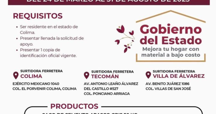 Programa de Mejoramiento de Vivienda en Colima: Acceso a Materiales de Construcción a Bajo Costo