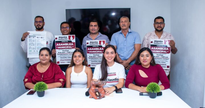 Rueda de prensa en Manzanillo anuncia Asamblea Municipal y respaldo a Claudia Sheinbaum