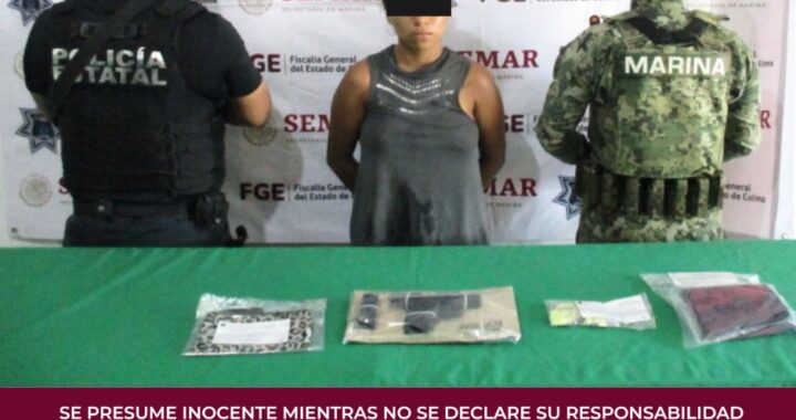 Patrullaje preventivo permite a la Policía Estatal de Colima detener una persona con arma de fuego y dosis de droga