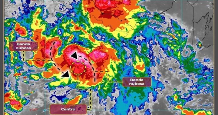 Hoy en Colima, temperatura de 30 a 35°C y probables lluvias muy fuertes con puntuales intensas