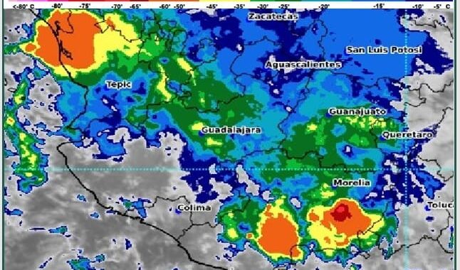 SMN prevé lluvias puntuales fuertes hoy en algunos municipios de Colima