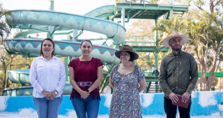 Gobernadora Indira Vizcaíno supervisa avance de obra para rehabilitar y rescatar las albercas del Parque Griselda Álvarez