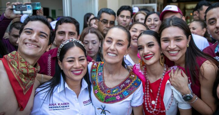 Cálida bienvenida a Claudia Sheinbaum en el aeropuerto de Colima