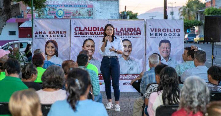 Comparte Viridiana Valencia con habitantes de la Colonia El Moralete el proyecto de la Dra. Claudia Sheinbaum