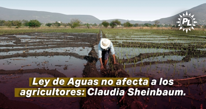 Ley de Aguas NO afecta a los agricultores: Claudia Sheinbaum.